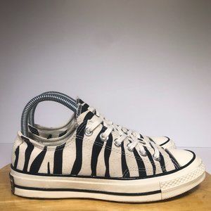 Converse Chuck 70 OX Canvas Low Sneakers Womens Animal Print Black Beige 167811C